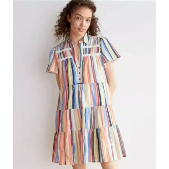 Anthropologie Dresses & Skirts - Anthropologie by Anthropologie Tiered Striped Cotton Dress – XS